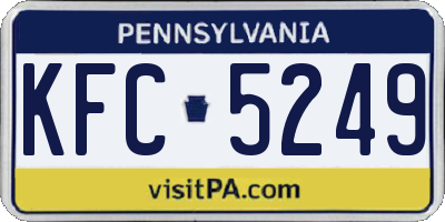 PA license plate KFC5249