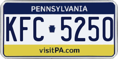 PA license plate KFC5250