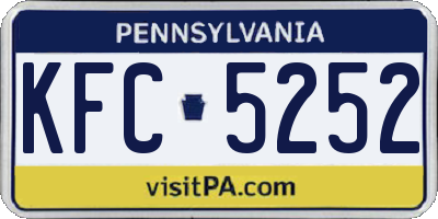 PA license plate KFC5252