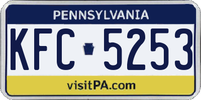 PA license plate KFC5253