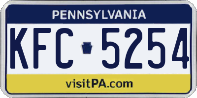 PA license plate KFC5254