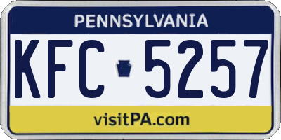 PA license plate KFC5257