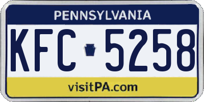 PA license plate KFC5258
