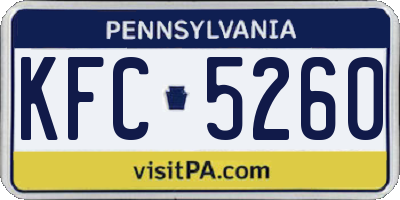 PA license plate KFC5260