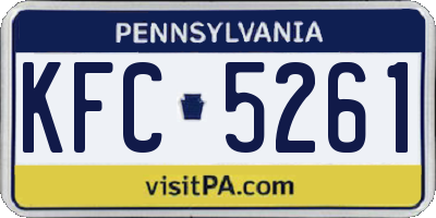 PA license plate KFC5261