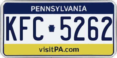 PA license plate KFC5262
