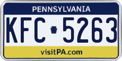 PA license plate KFC5263