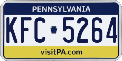 PA license plate KFC5264