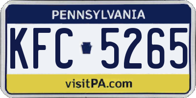 PA license plate KFC5265