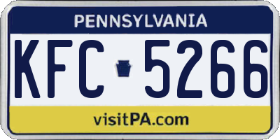 PA license plate KFC5266