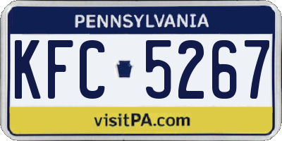 PA license plate KFC5267
