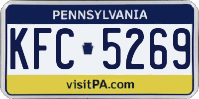 PA license plate KFC5269