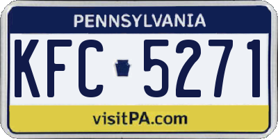 PA license plate KFC5271