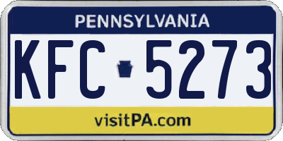 PA license plate KFC5273