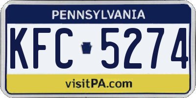PA license plate KFC5274