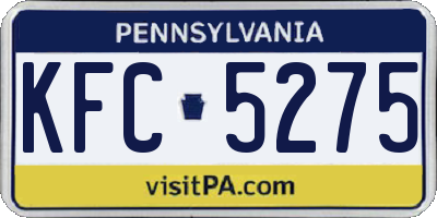 PA license plate KFC5275