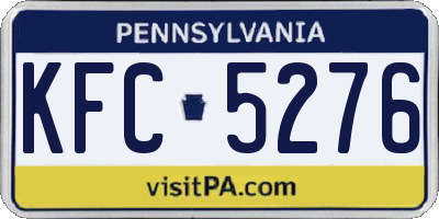 PA license plate KFC5276