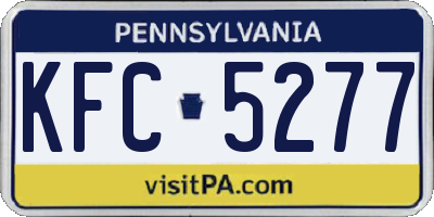 PA license plate KFC5277