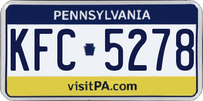 PA license plate KFC5278