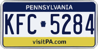 PA license plate KFC5284