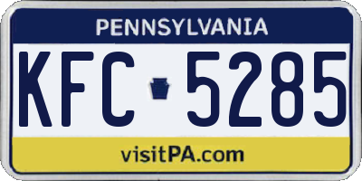 PA license plate KFC5285