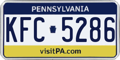 PA license plate KFC5286