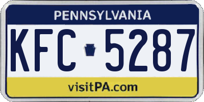 PA license plate KFC5287