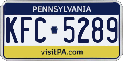 PA license plate KFC5289