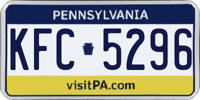 PA license plate KFC5296