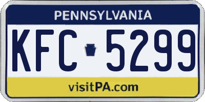 PA license plate KFC5299