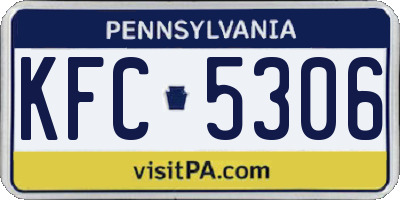 PA license plate KFC5306