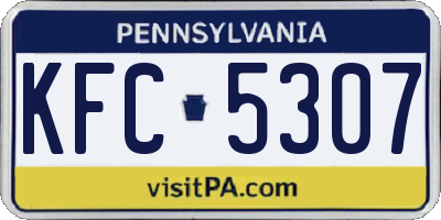 PA license plate KFC5307