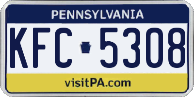 PA license plate KFC5308
