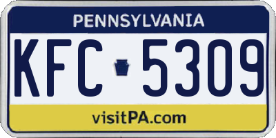 PA license plate KFC5309