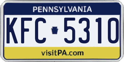 PA license plate KFC5310