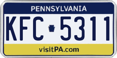 PA license plate KFC5311