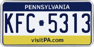 PA license plate KFC5313