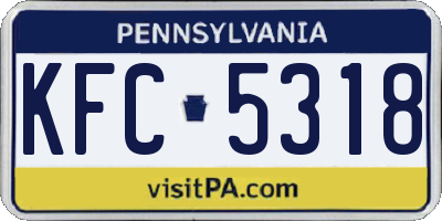 PA license plate KFC5318