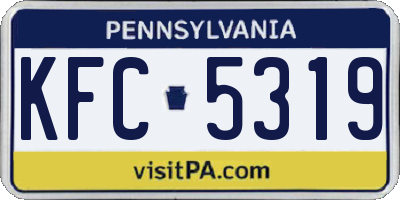 PA license plate KFC5319