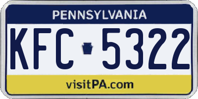 PA license plate KFC5322