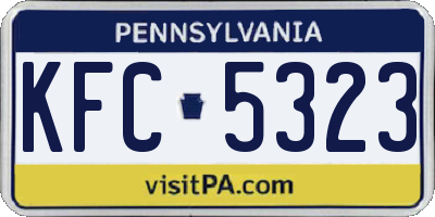 PA license plate KFC5323