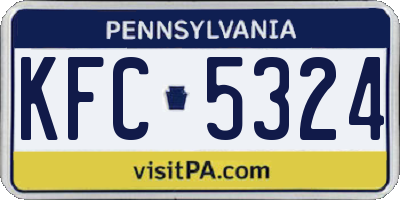 PA license plate KFC5324