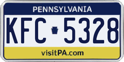 PA license plate KFC5328