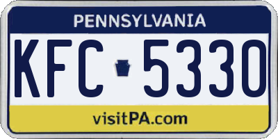 PA license plate KFC5330
