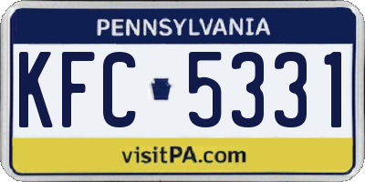 PA license plate KFC5331