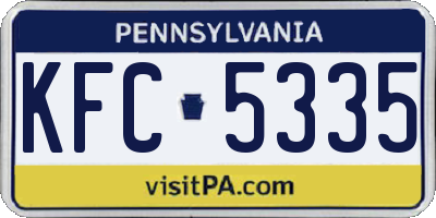 PA license plate KFC5335