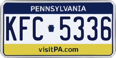 PA license plate KFC5336