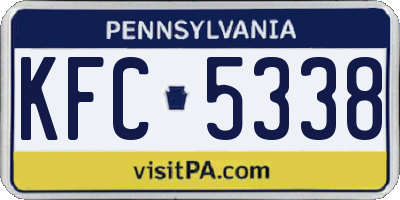 PA license plate KFC5338