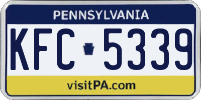 PA license plate KFC5339