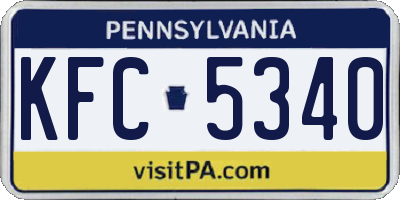 PA license plate KFC5340